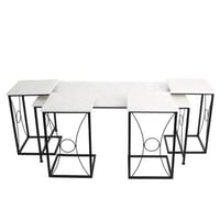 طقم طاولات ضيافة 5 قطعه مستطيله لون اسود