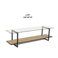 طاولة بلازما خشب مع زجاج : SHML-C073