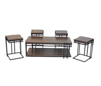 طقم طاولات خشب 4x1لون رصاصي