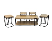 طقم طاولات خشب 4x1لون رصاصي