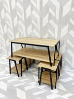 طقم طاولات خشب 5 قطع