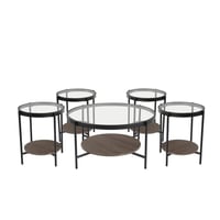 طقم طاولات قهوة خشب مع زجاج :SHML-C159