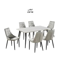 طاولة طعام رخام مع 6 كراسي : SHMLM-020