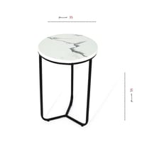 طقم طاولة تقديم مع 4 طاولات خدمة لون اسود سطح خشب