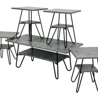 طقم طاولات 4×1 خشب لون رصاصي دورين