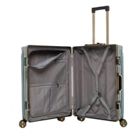 طقم شنط سفر 3 قطع ألمنيوم بإطار ذهبي مع هوك تعليق...