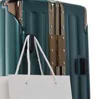 طقم شنط سفر 3 قطع ألمنيوم بإطار ذهبي مع هوك تعليق...