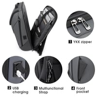 حقيبة ظهر لابتوب فاخرة مقاومة للماء بسعة كبيرة وتص...