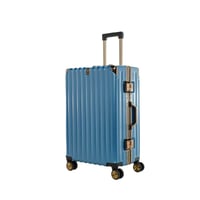 طقم شنط سفر 3 قطع ألمنيوم بإطار ذهبي مع هوك تعليق...