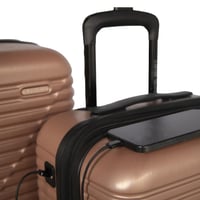 طقم شنط سفر 3 قطع بعجلات دوّارة ضد الكسر – لون روز...