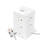 وصلة كهربائية مربعة طاقة بـ 8 مقابس و منفذين USB ل...