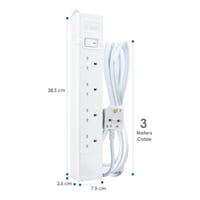 توصلة كهرباء الفنار 4 مقابس - طول 3 متر 13 أمبير م...