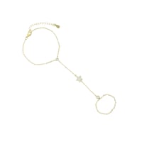 خاتم واسورة متصلة ذهبي نجمة | Glint Hand Chain