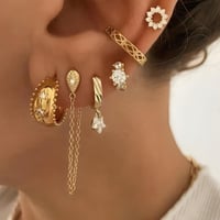 اقراط Stars Hoops ذهبي