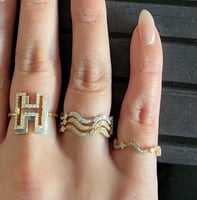 خاتم Wavy فضي مفتوح