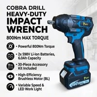 دريل امباكت (مفك عجلات) 800 نيوتن - طقم 30 قطعة (D...