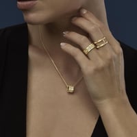 خاتم آيس كيوب بألماس وخيارات لون الذهب