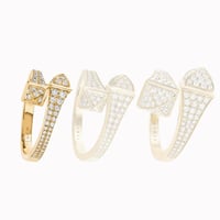 خاتم كليو النحيف بألماس كامل وخيارات لون الذهب