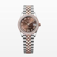 ساعة ديت جست بألماس على الرقم والطوق وخيارات المين...