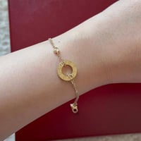 سوارة لوف دبل سلسلتين مرصعة بألماس ذهب اصفر