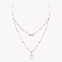 سلسال موف الدبل بألماس كامل وخيارات لون الذهب