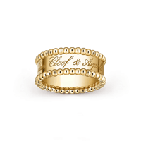 خاتم بيرليه السادة بخيارات لون الذهب