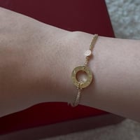 سوارة لوف دبل سلسلتين مرصعة بألماس ذهب اصفر