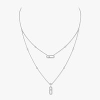 سلسال موف الدبل بألماس كامل وخيارات لون الذهب