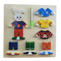 لعبة تبديل الملابس للشخصيات الخشبية