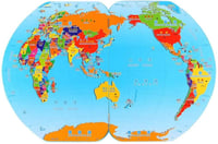 نموذج خريطة العالم للأطفال خشبية