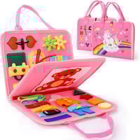 حقيبة قماشية تعليمية 24 وظيفة مع تروس (اللون بينك)