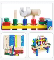 عدة النجّار الخشبية للأطفال