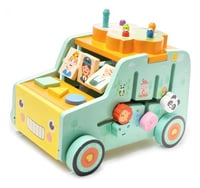 سيارة خشبية متعددة الأنشطة للأطفال