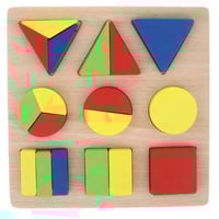 مجموعة الأشكال الهندسية المتداخلة الخشبية