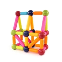 لعبة تركيب أعواد مغناطيسية وكرات بناء -64 قطعة لتط...