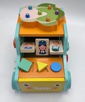 سيارة خشبية متعددة الأنشطة للأطفال