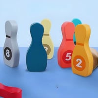 لعبة بولينج خشبي للأطفال -لتنمية العديد من المهارا...