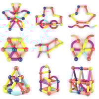 لعبة تركيب أعواد مغناطيسية وكرات بناء -64 قطعة لتط...