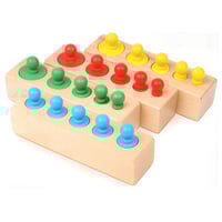مجموعة ترتيب الأحجام الملونة الخشبية