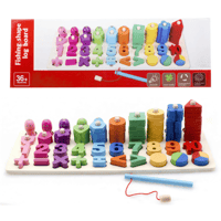 لوحة الأرقام مع الصيد الخشبية