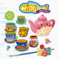 طقم أكواب الشاي للتلوين والاعمال اليدوية