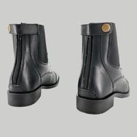 بوت قصير جلد طبيعي مطاط + رباط