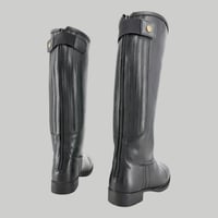 بوت طويل جلد صناعي بسحاب + مطاط