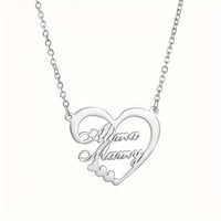 قلادة ذهب اسمين شكل قلب