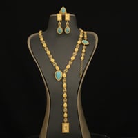 طقم حجر عقيق سماوي