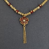 نصف طقم هندي الوردة لون أحمر