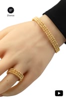 سوارة ذهب دوريكا ثلاث دور مع الخاتم