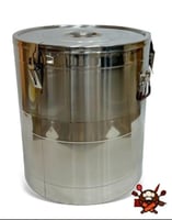 سطل استيل م85لتر غطا كبس