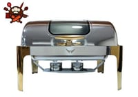 سفنديش سخان غطاء زجاجي ذهبي و فضي 9لتر