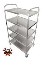 ترولي 5 ارفف متحرك استيل